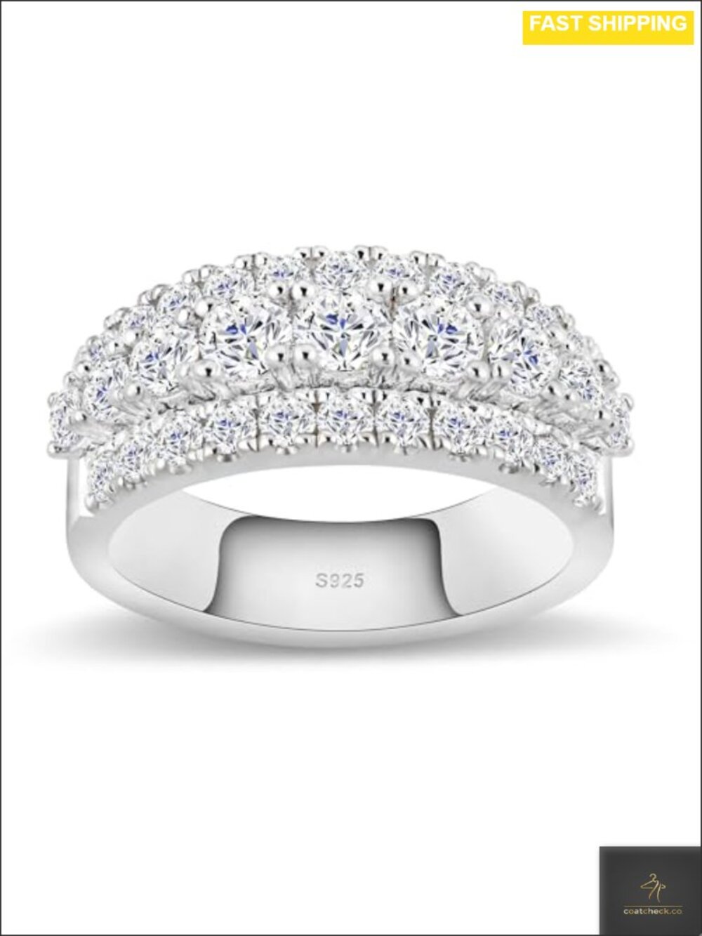 Moissanite Wedding Band D Color VVS1 S925 Sterling Silver Plated 18k White Gold